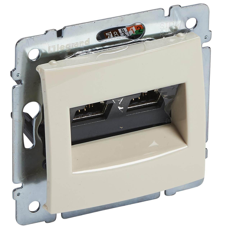 Розетка компьютерная 2хRJ45 Legrand Galea Valena STP 10 GIGA слоновая кость 774173 в Санкт-Петербурге