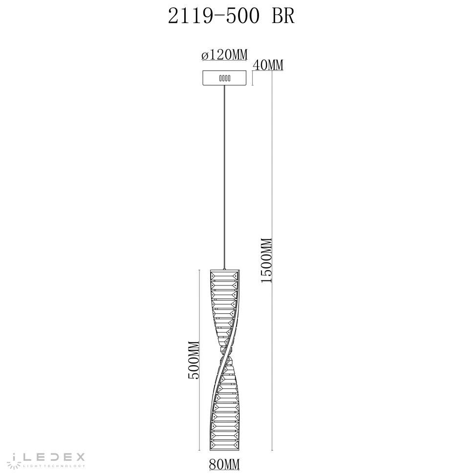 Подвесной светильник iLedex Woodstock 2119-500 BR в Санкт-Петербурге