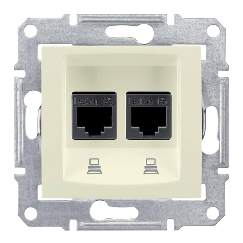 Розетка компьютерная 2хRJ45 Schneider Electric Sedna UTP SDN4800147 в Санкт-Петербурге