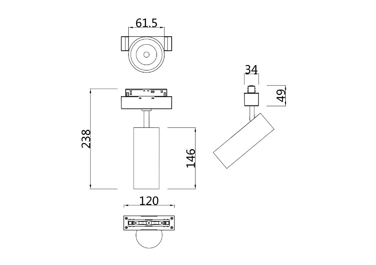 Трековый светильник Maytoni Track lamps TR019-2-15W4K-B в Санкт-Петербурге