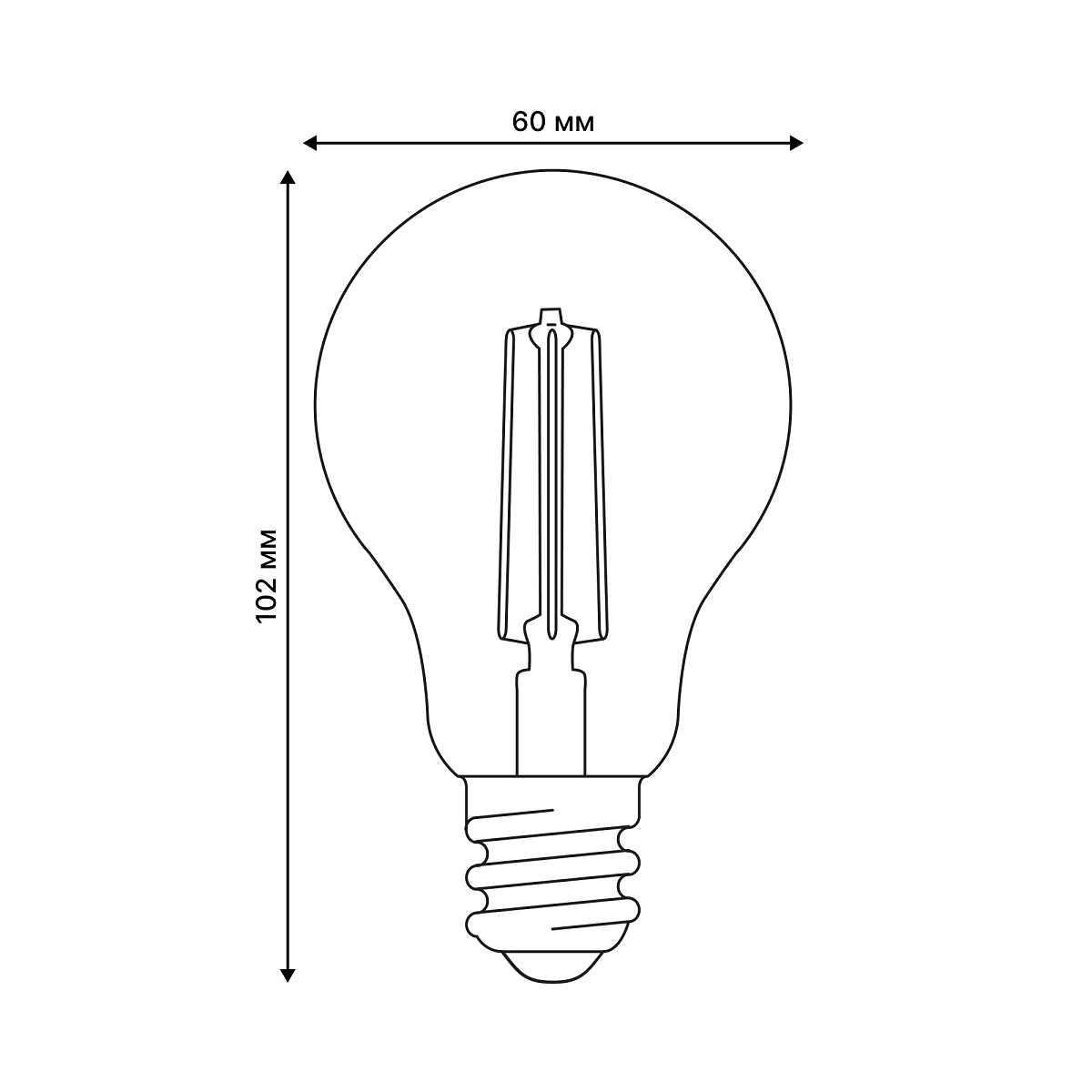 Лампа светодиодная филаментная (UL-00002355) Uniel E27 6W 2250K прозрачная LED-A60-6W/GOLDEN/E27 GLV21GO в Санкт-Петербурге