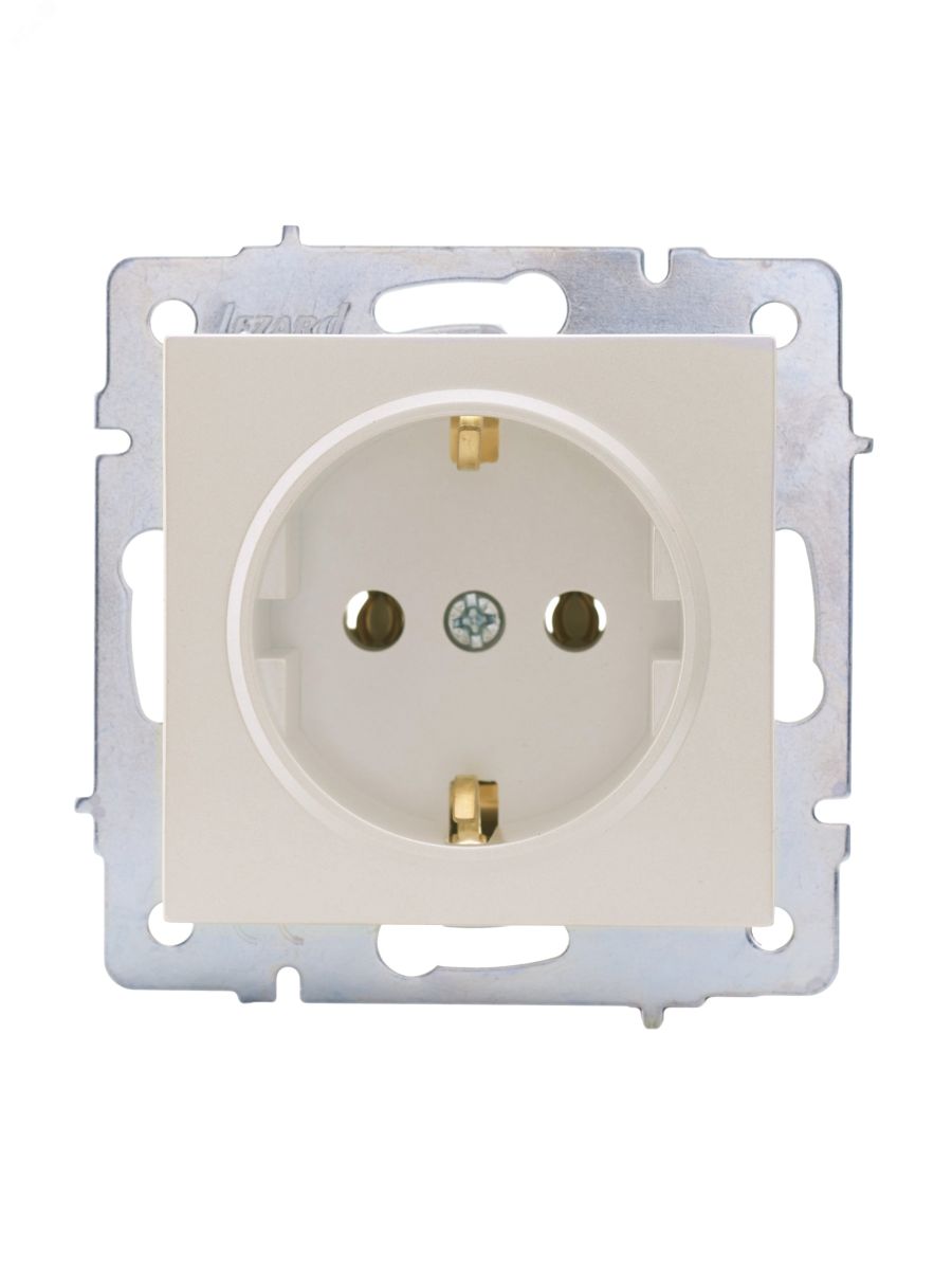 Розетка с заземлением ПБТ жемчужный Lezard Vesna 742-3088-122B в Санкт-Петербурге