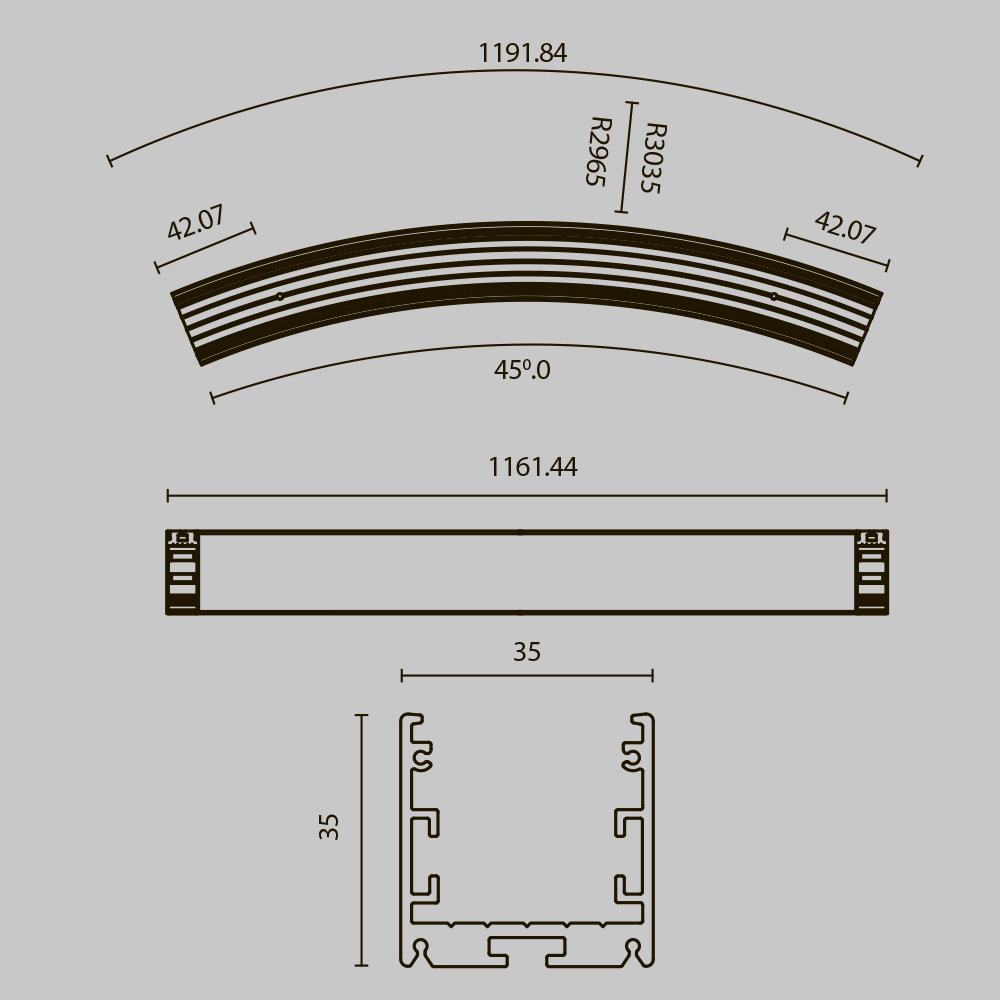 Радиусный профиль Maytoni Led strip ALM-3535R-B-D-45°-3M в Санкт-Петербурге