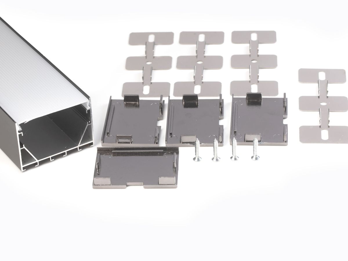 Профиль накладной LEDS POWER СПН5035 алюм. черный с призм.рассеивателем 2м 008523 в Санкт-Петербурге