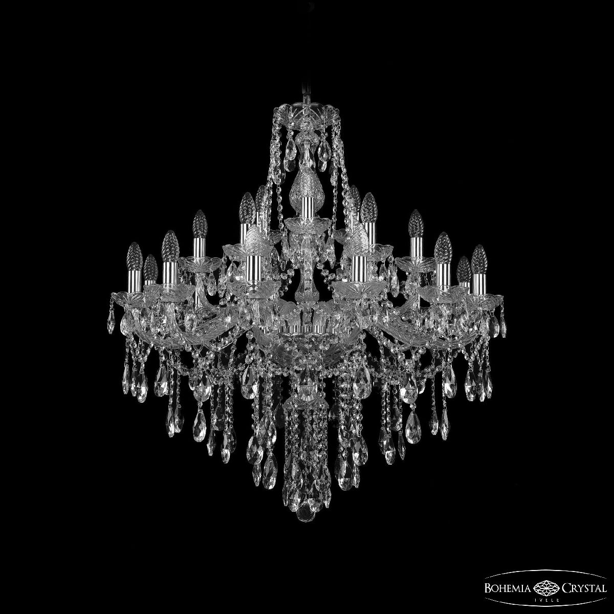 Подвесная люстра Bohemia Ivele Crystal 1415/12+6+3/300 Ni в Санкт-Петербурге