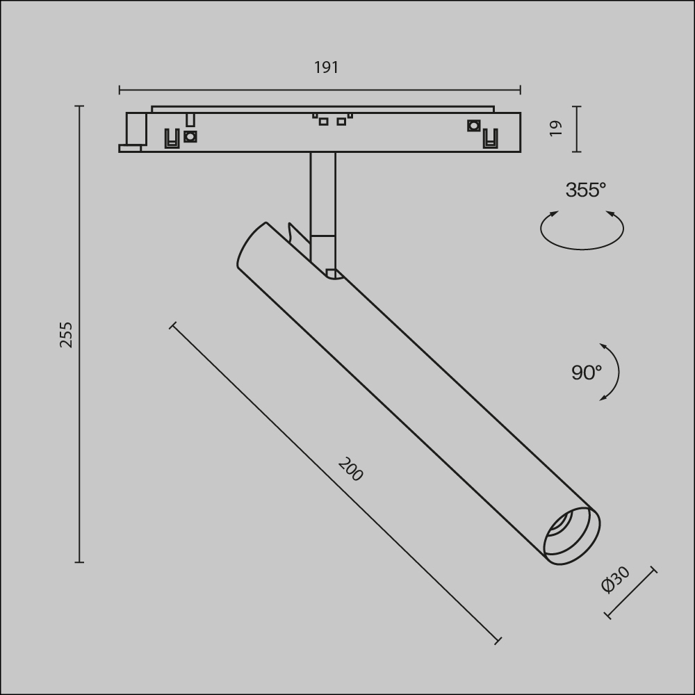 Трековый магнитный светильник Maytoni Technical Magnetic track system Exility Focus T TR141-2-6W4K-M-B в Санкт-Петербурге