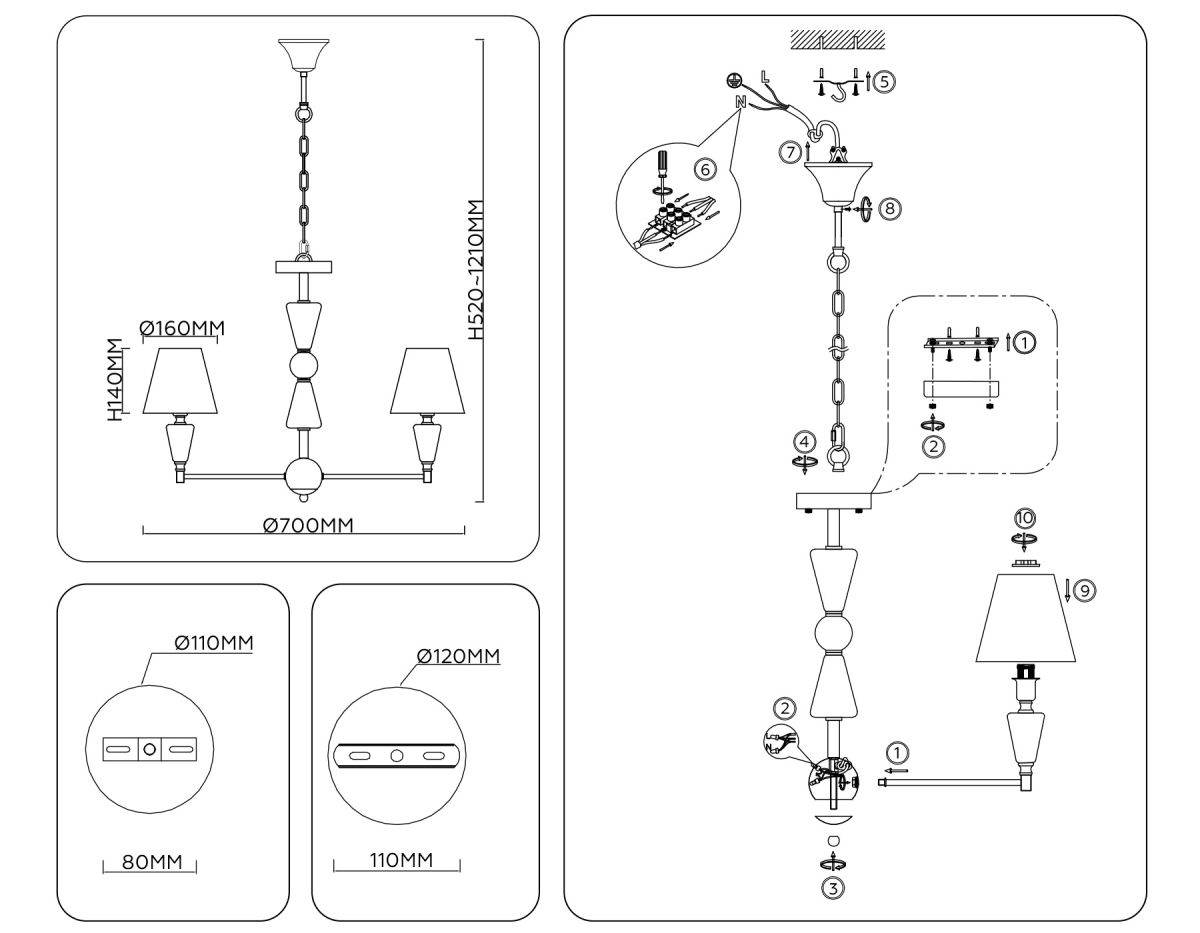 Подвесная люстра Ambrella Light High Light Classic LH75253 в #REGION_NAME_DECLINE_PP#