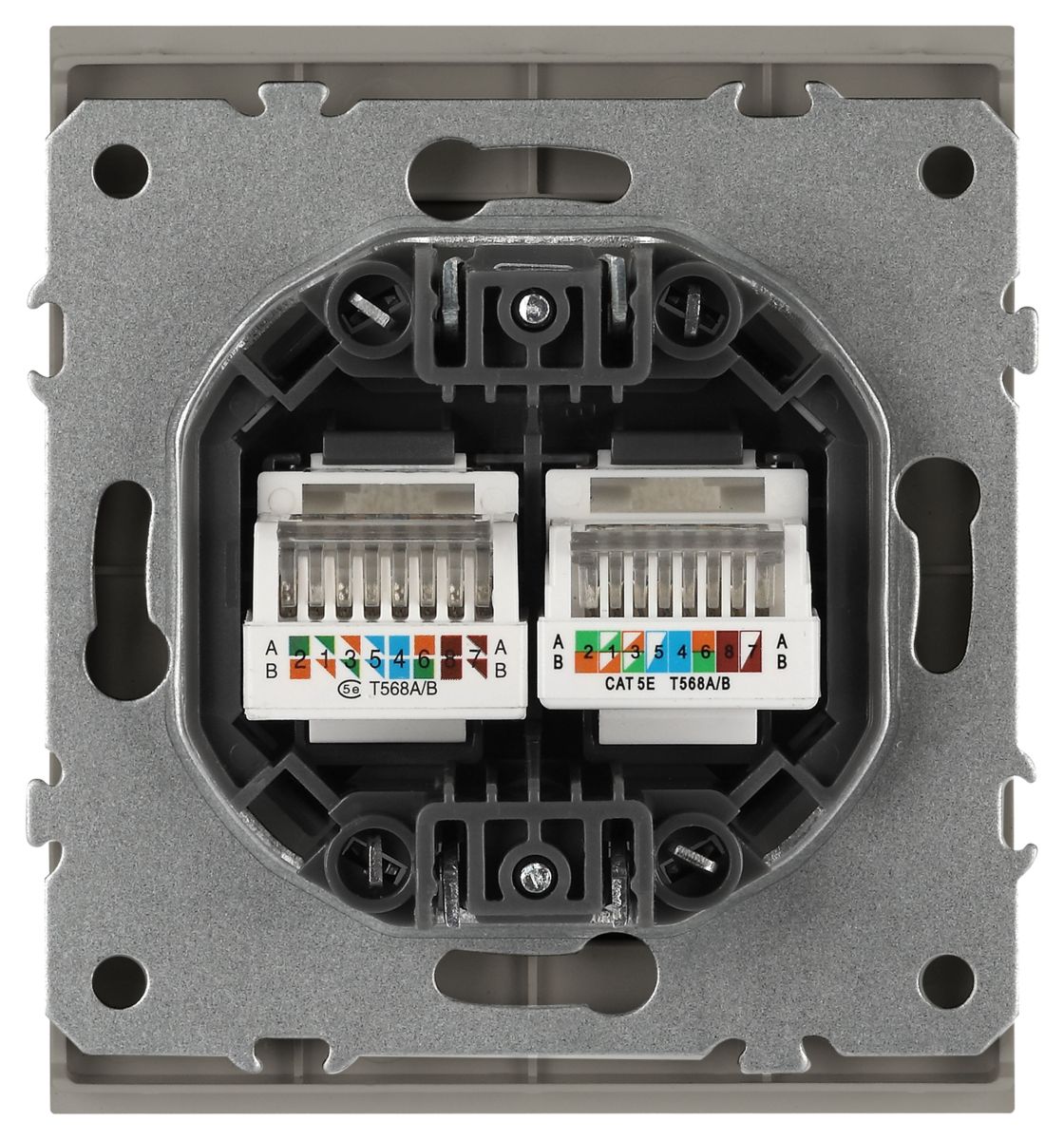 Розетка Эра Arktik 16-3108-07 информационная двойная 2XRJ45 титан Б0070490 в Санкт-Петербурге