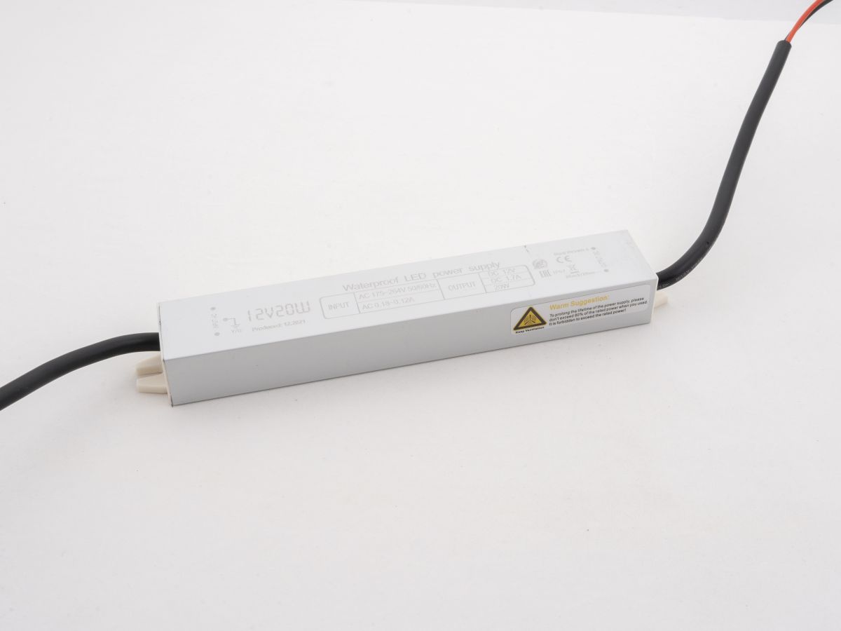 Блок питания LEDS POWER 20Вт 12В IP67 алюминий SLIM 005102 в Санкт-Петербурге