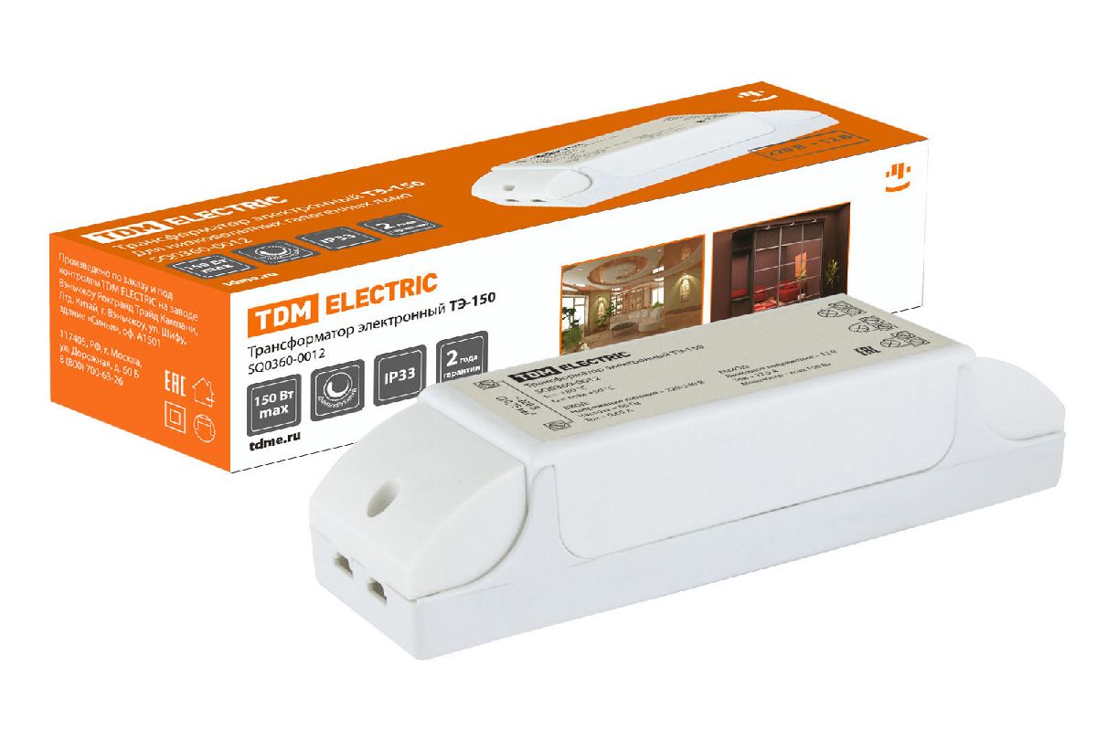 Трансформатор электронный диммируемый TDM Electric 12V 50-150W IP33 12,5A ТЭ-150 SQ0360-0012 в Санкт-Петербурге