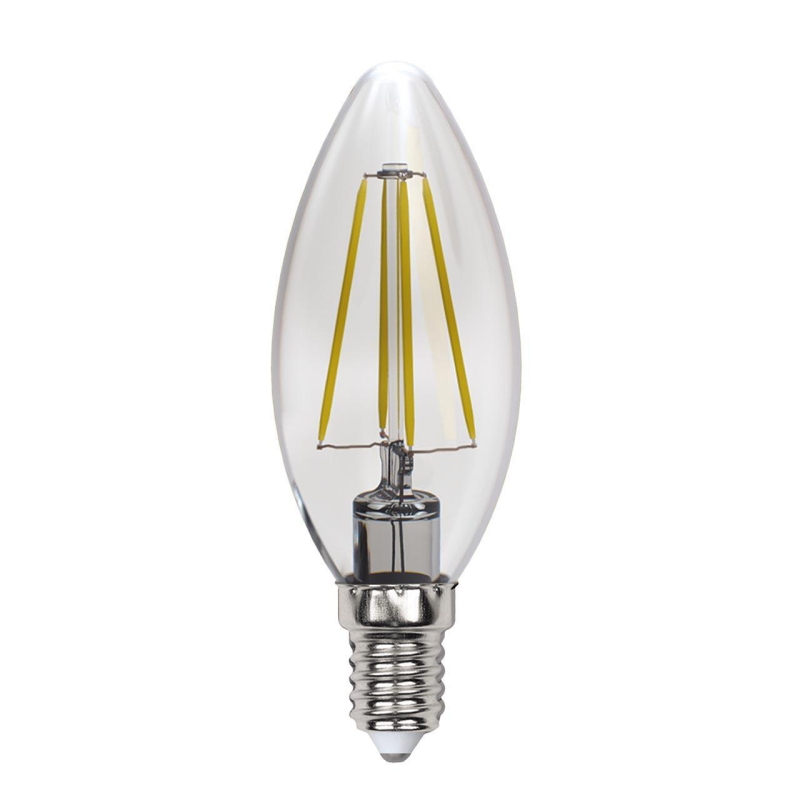 Лампа светодиодная филаментная (UL-00005899) Uniel E14 13W 3000K прозрачная LED-C35-13W/3000K/E14/CL PLS02WH в Санкт-Петербурге