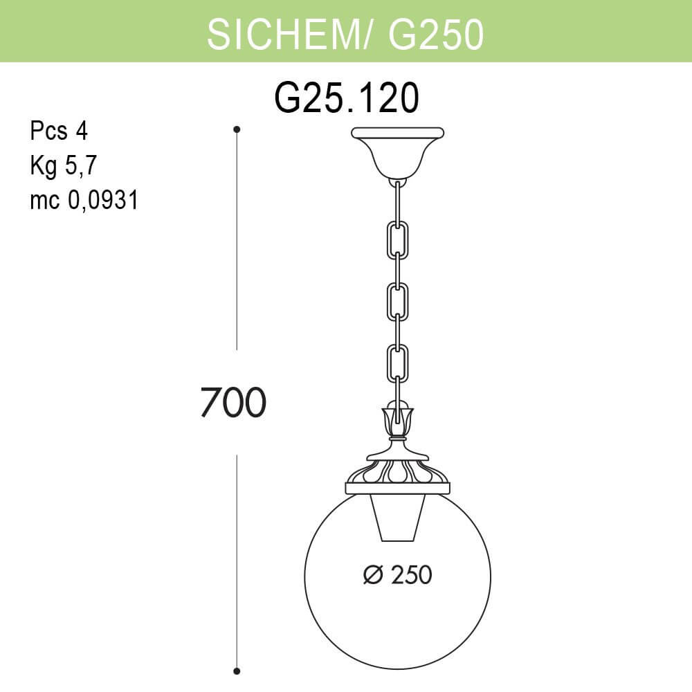 Уличный подвесной светильник Fumagalli Sichem/G250 G25.120.000.AZE27 в Санкт-Петербурге