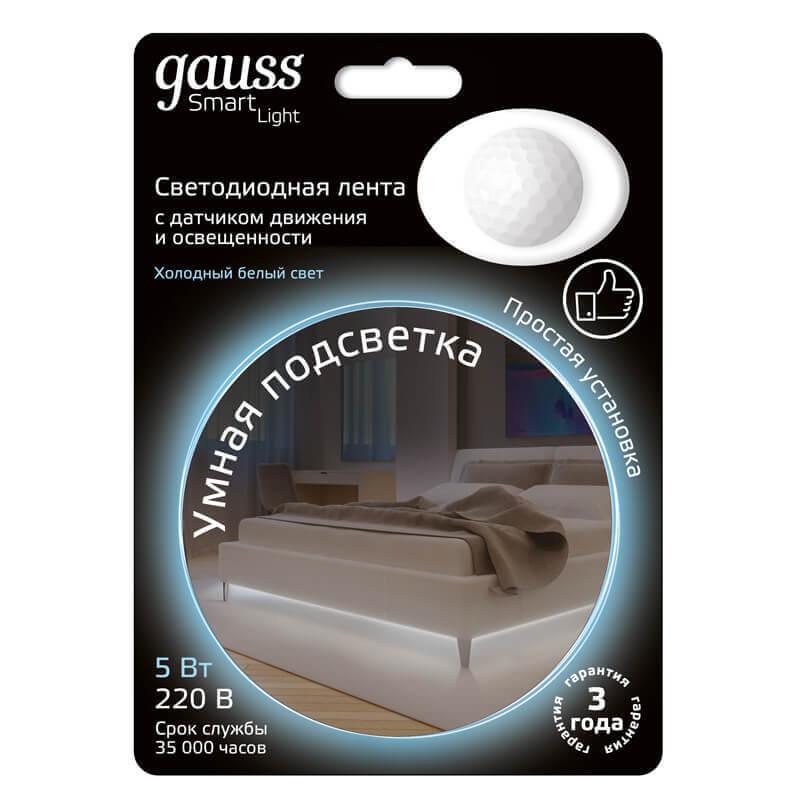 Светодиодная влагозащищенная лента Gauss 4,5W/m 30LED/m 2835SMD холодный белый 1,2M 311011205 в Санкт-Петербурге