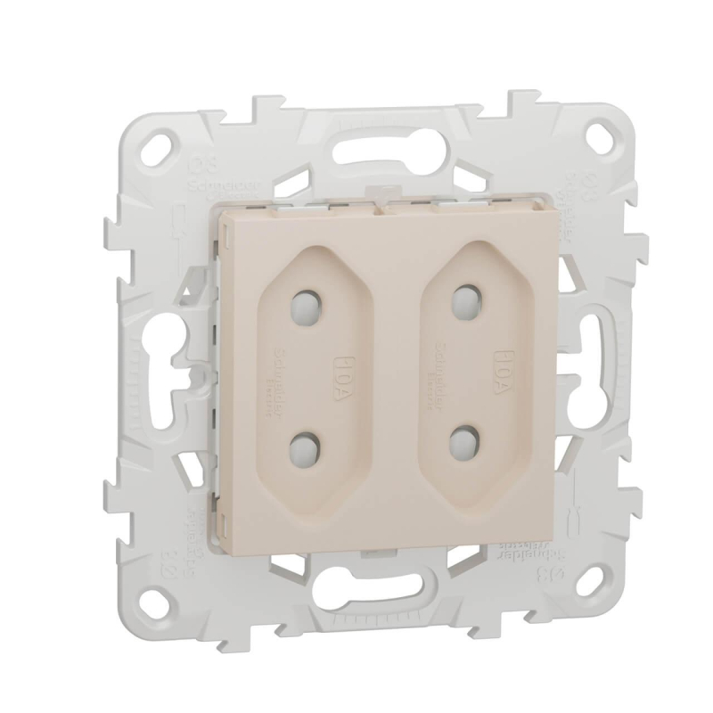Розетка двойная Schneider Electric Unica New б/з со шторками NU503144 в Санкт-Петербурге