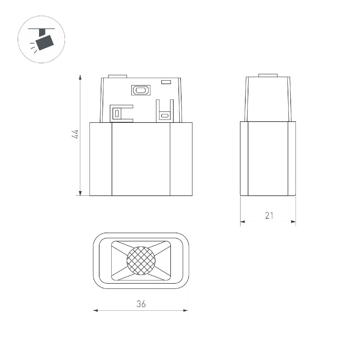 Трековый магнитный светильник Arlight MAG-ORIENT-BABY-S36x21-2W Day4000 (BK, 24 deg, 48V) 046622 в Санкт-Петербурге