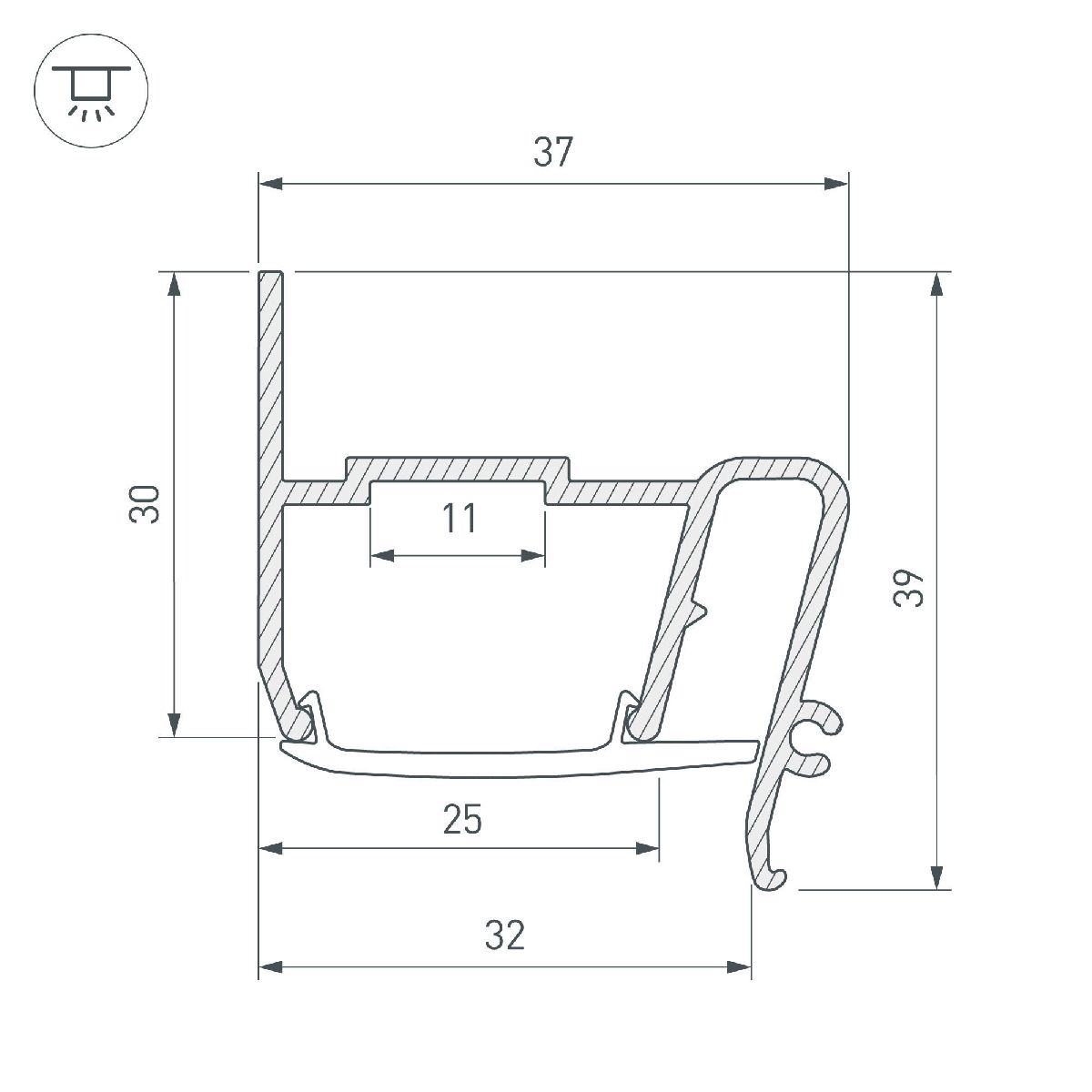 Профиль Arlight STRETCH-S-30-WALL-SIDE-2000 (STEP) 040702 в Санкт-Петербурге