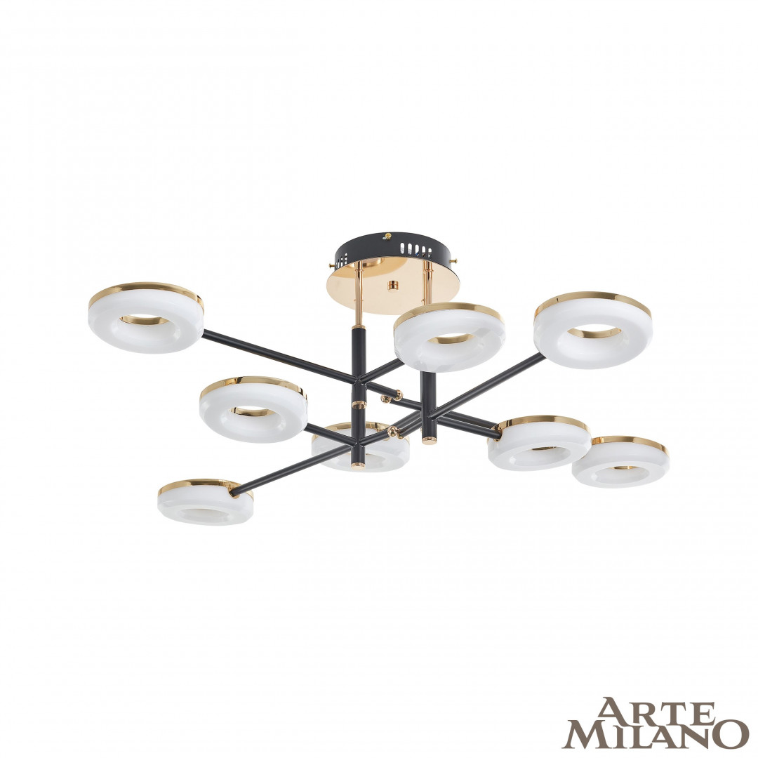 Потолочная светодиодный светильник Arte Milano Ferrara 272999/8 BK/GD в #REGION_NAME_DECLINE_PP#