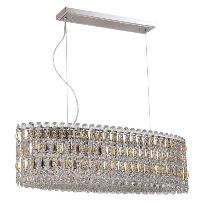 Подвесной светильник Crystal Lux Lirica SP10 L900 Chrome/Gold-Transparent в Санкт-Петербурге