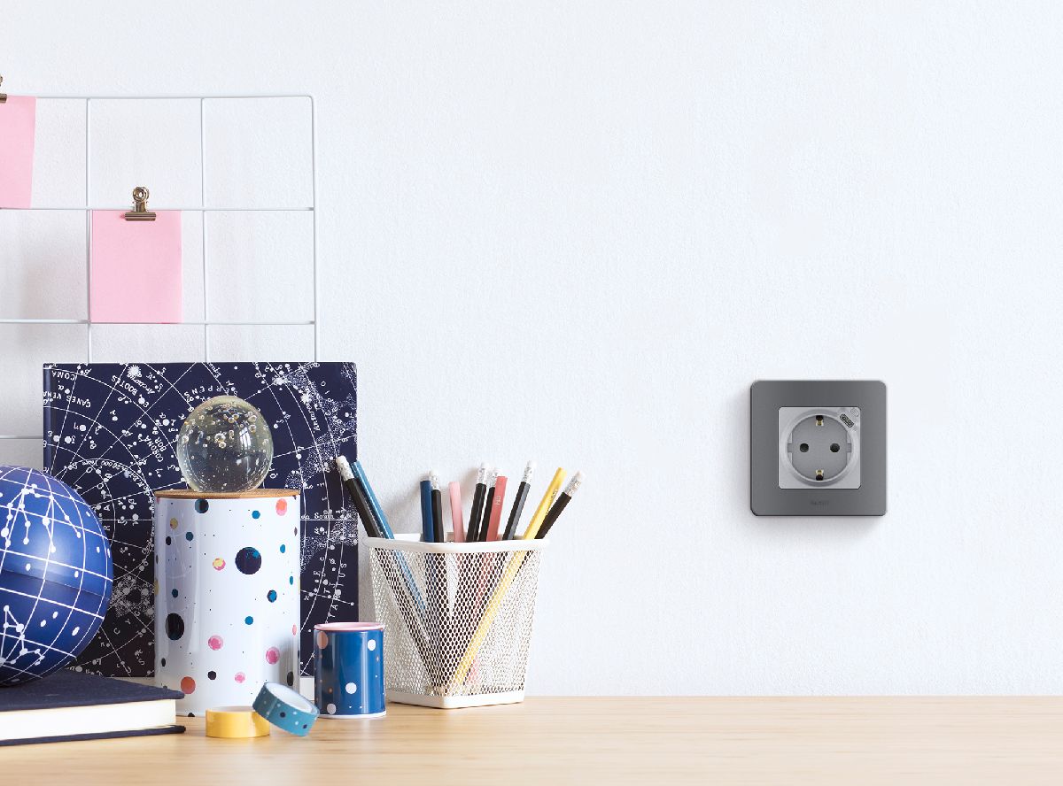 Розетка с/з с USB тип C со шторками Legrand Inspiria 673772 в Санкт-Петербурге
