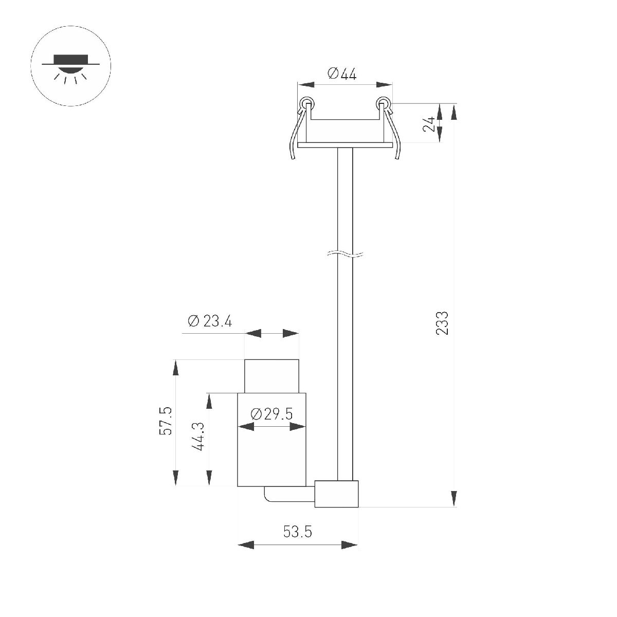 Встраиваемый спот Arlight ART-NEMO-BUILT-ZOOM-L205-R29.5-2W Warm3000 049779 в Санкт-Петербурге