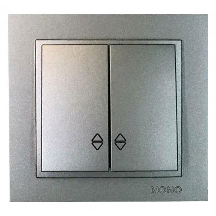 Выключатель двухклавишный проходной Mono Electric Despina 10A 250В антрацит 102-242423-111 в Санкт-Петербурге