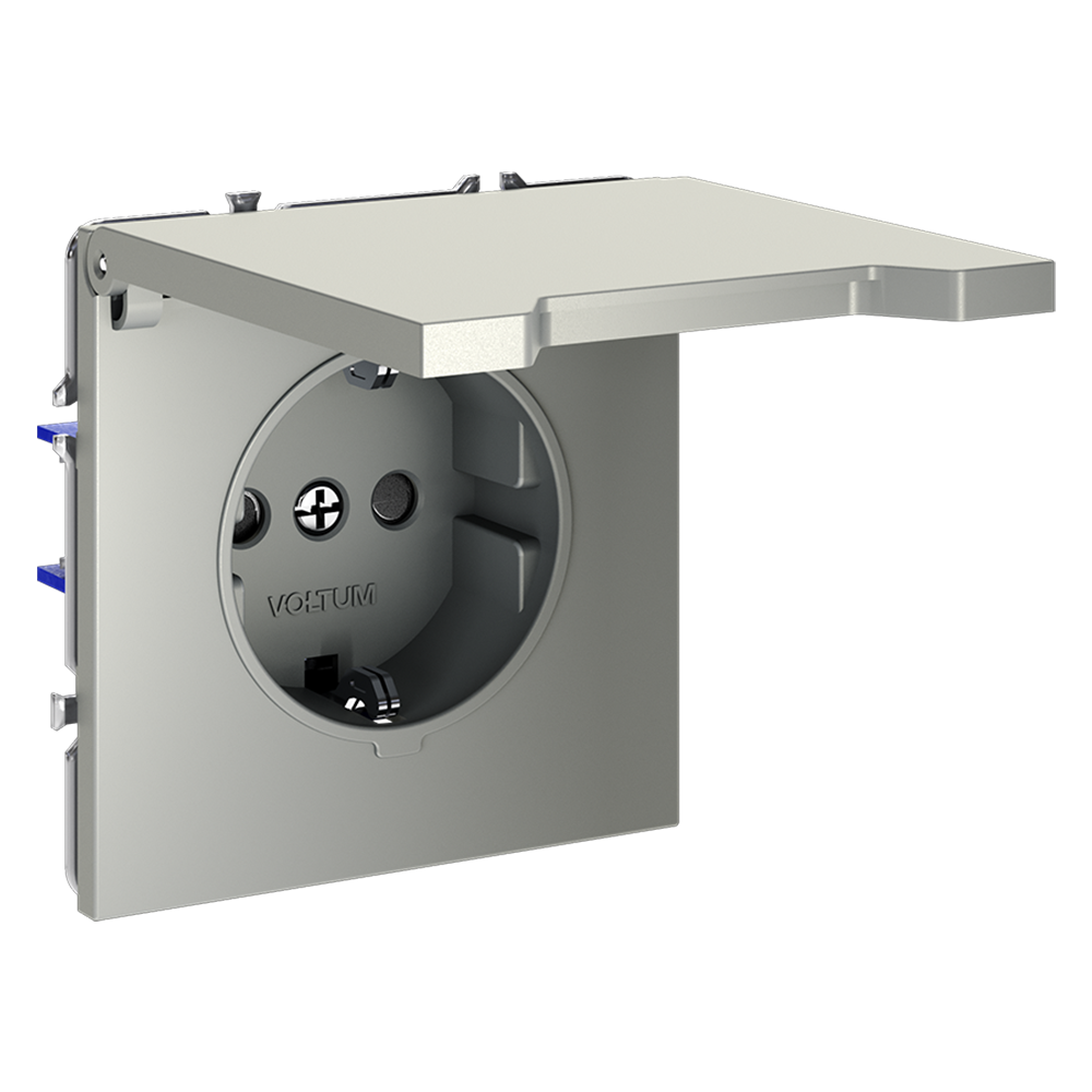 Розетка с защитными шторками и крышкой Voltum S70 VLS040305 в Санкт-Петербурге