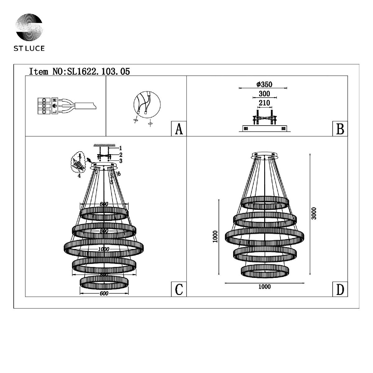 Подвесная люстра ST Luce Tivoli SL1622.103.05 в Санкт-Петербурге