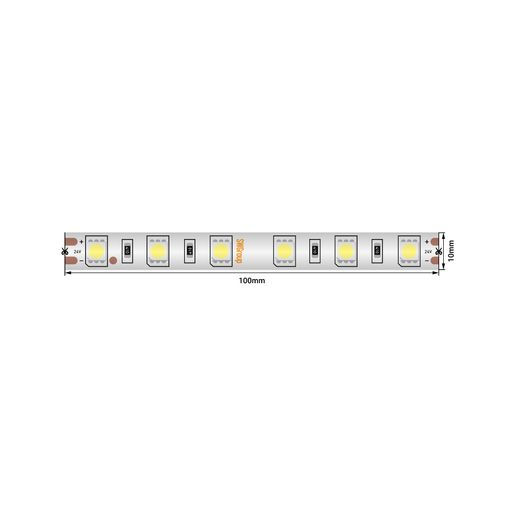 Светодиодная лента SWG Standard 24В 5050 14,4Вт/м 6000-6500K 5м IP65 SWG560-24-14.4-W-68-M 021280 в Санкт-Петербурге
