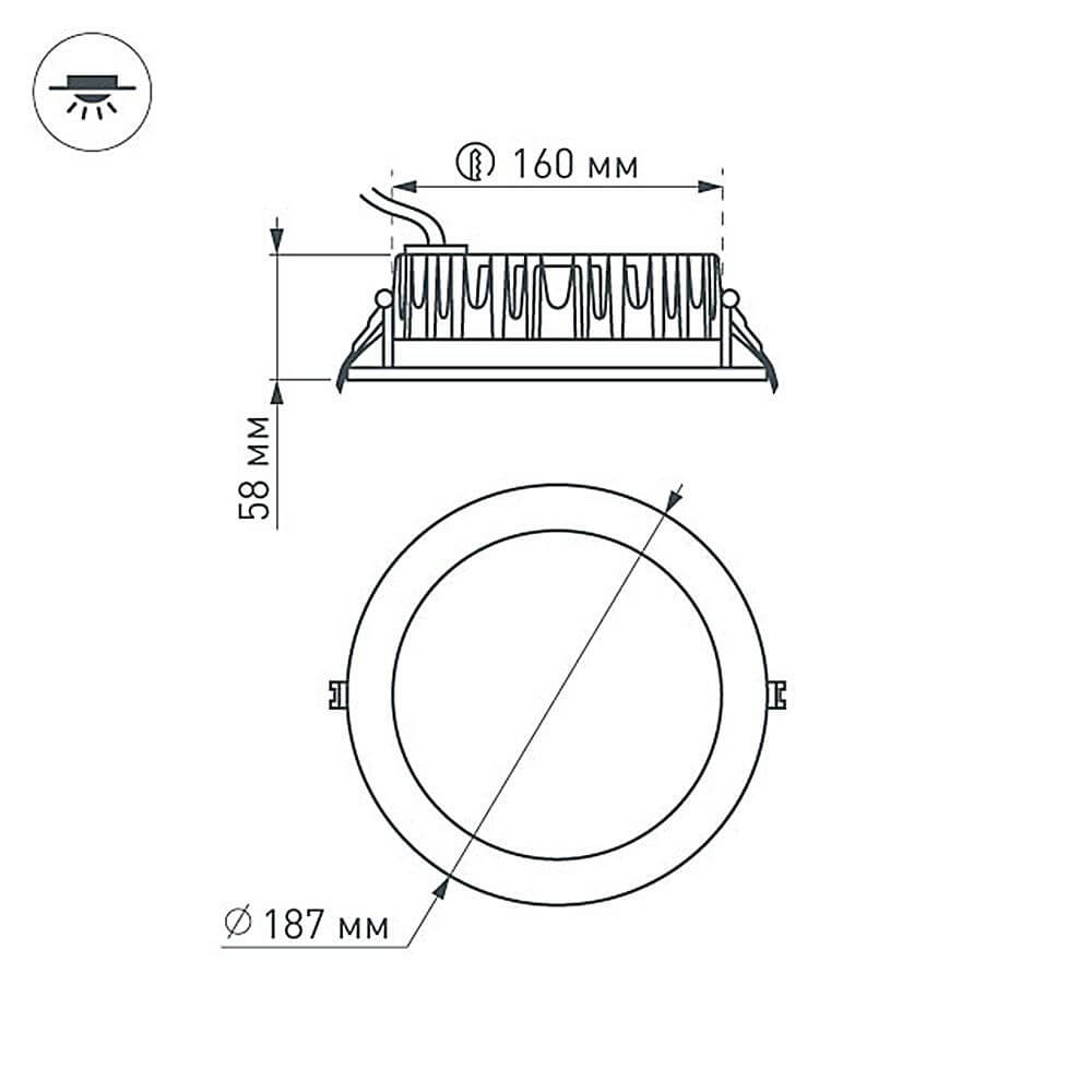 Встраиваемый светодиодный светильник Arlight LTD-187WH-Frost-21W Warm White 021069 в Санкт-Петербурге