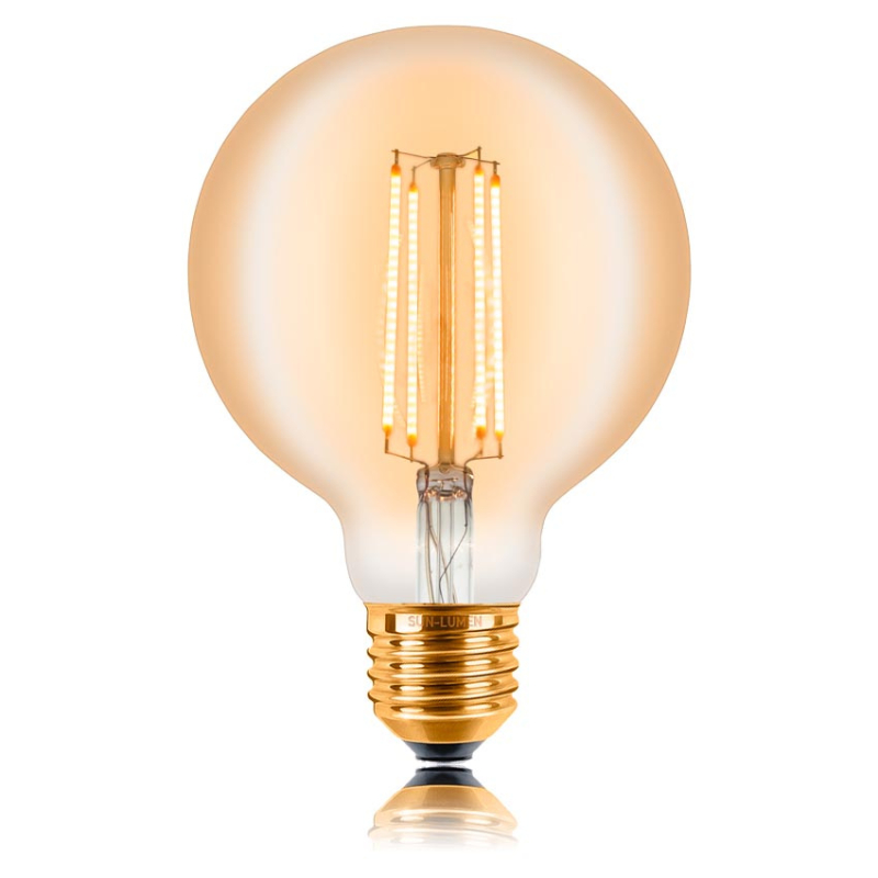 Лампа светодиодная филаментная диммируемая Sun Lumen E27 4W 2200K золотая 057158 в Санкт-Петербурге
