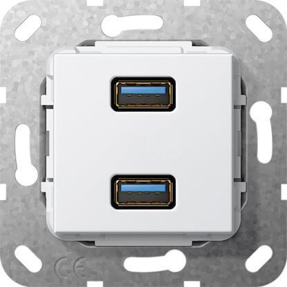 Розетка двойная USB 3.0 A Gira System 55 чисто-белый глянцевый 568403 в #REGION_NAME_DECLINE_PP#