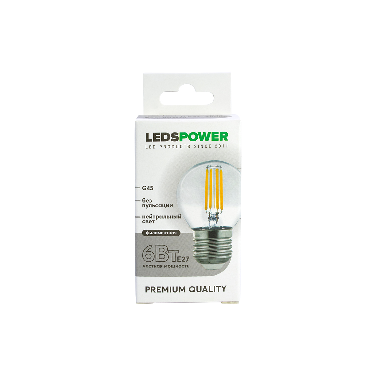 Светодиодная лампа LEDS POWER Filament G45 E27 6Вт 4000К 007120 в Санкт-Петербурге