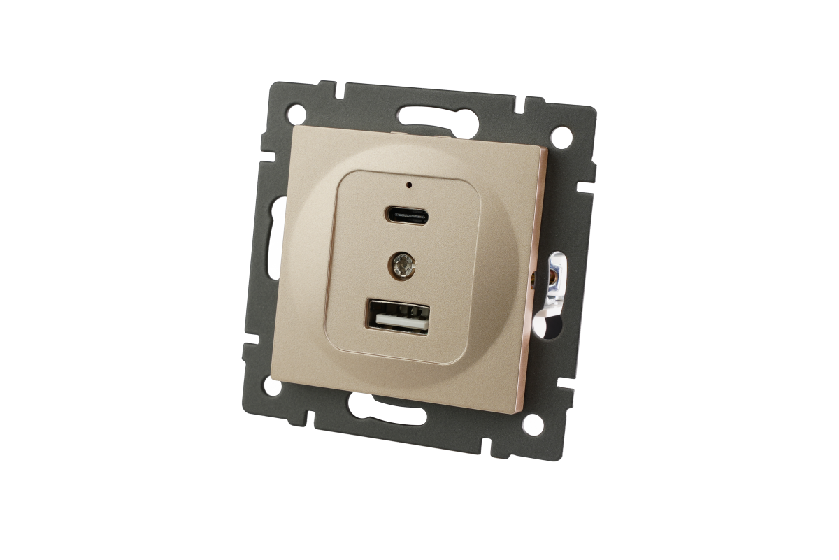 Механизм USB розетки Arlight SCT-MUAC-PL-GD-V (5V, 3A, QC4) 049841 в Санкт-Петербурге