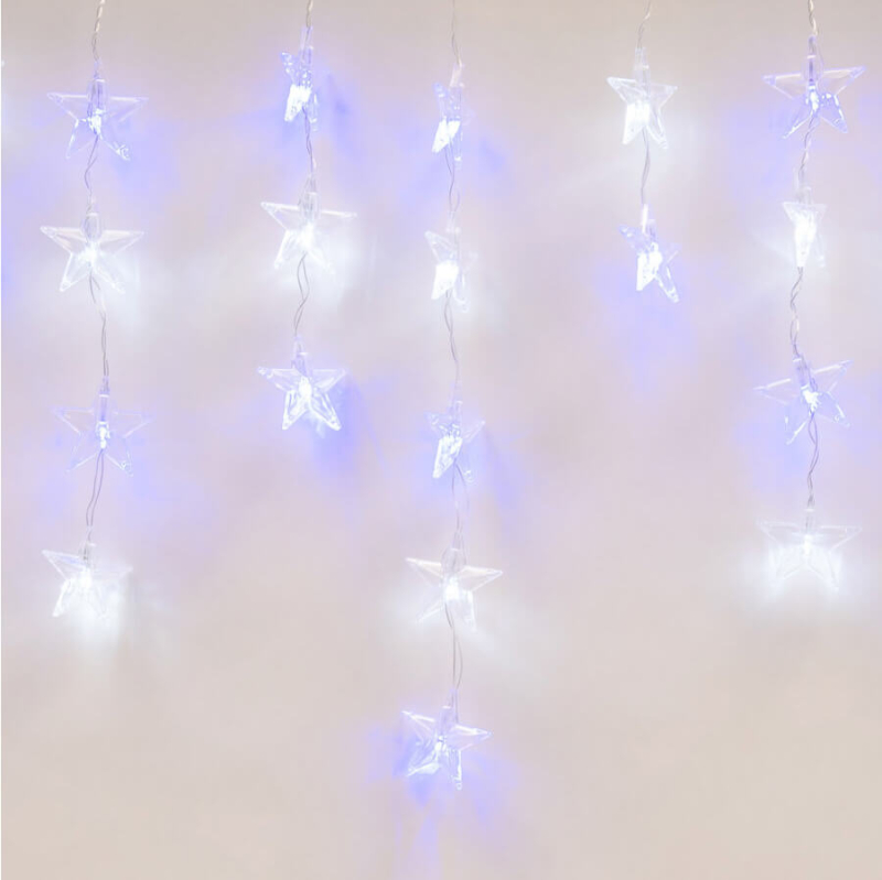 Светодиодная гирлянда (UL-00001410) Uniel занавес 220V белый ULD-E5505-196/DTK WHITE-BLUE IP20 STARS-1 в Санкт-Петербурге