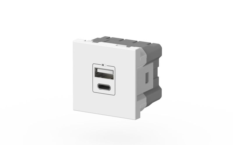 Розетка зарядного устройства Type A+C с заземлением 5V 2,4A ELBI Moda Vox 611-040232-335 в Санкт-Петербурге
