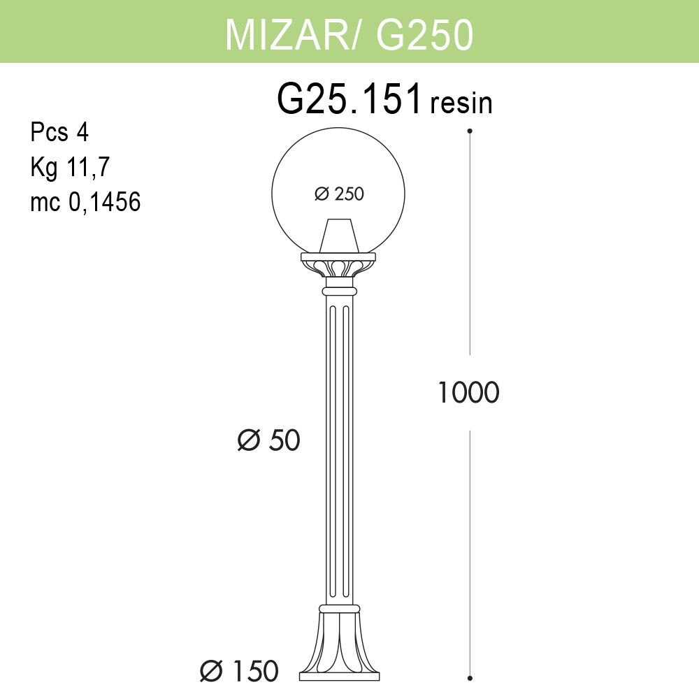 Уличный светильник Fumagalli Mizar.R/G250 G25.151.000.BXE27 в Санкт-Петербурге