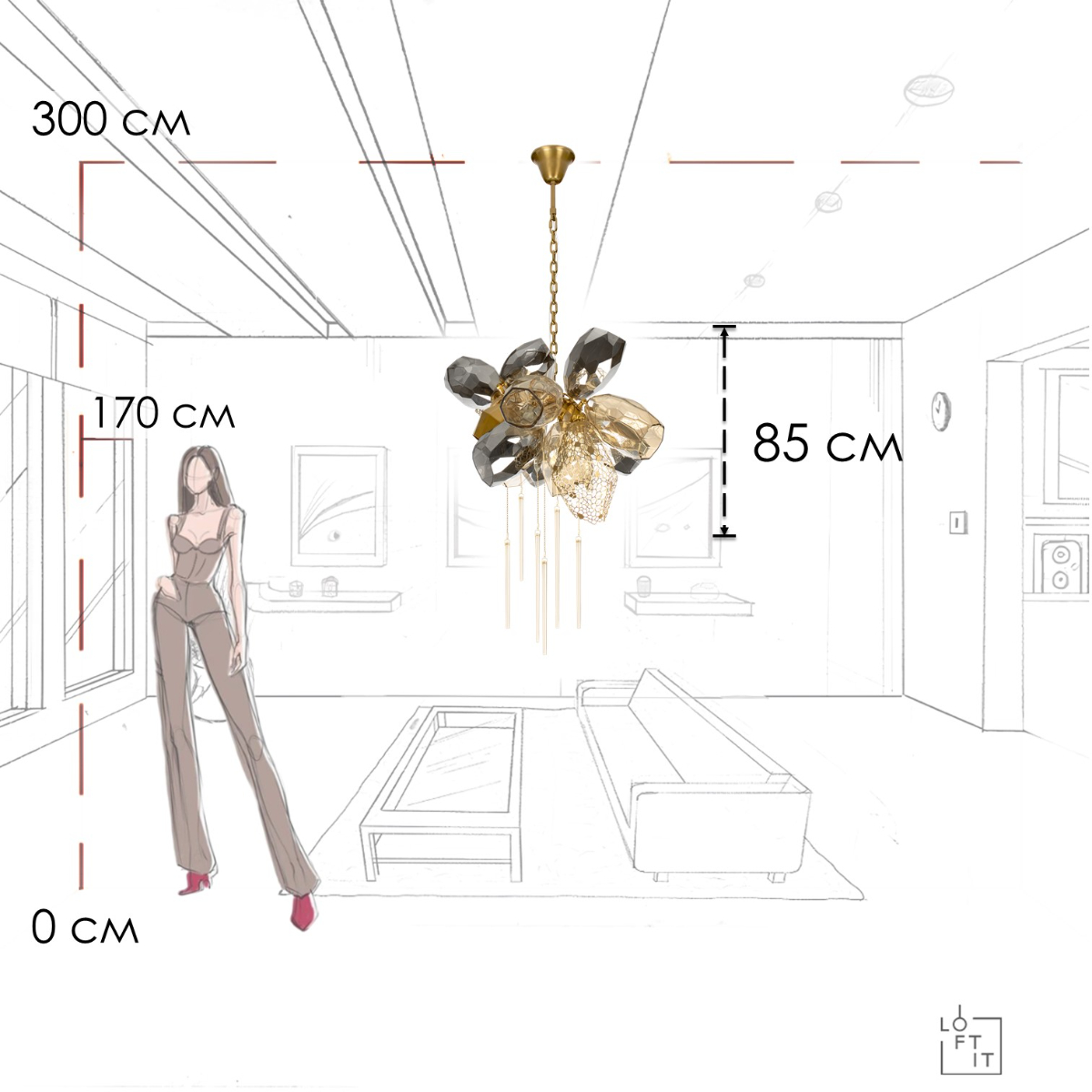 Подвесная люстра Loft IT Britannica 10401/800S в Санкт-Петербурге