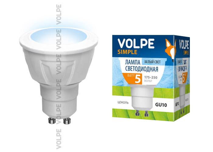 Лампа светодиодная (09908) Volpe GU10 5W 4500K JCDR матовая LED-JCDR-5W/NW/GU10/S в Санкт-Петербурге
