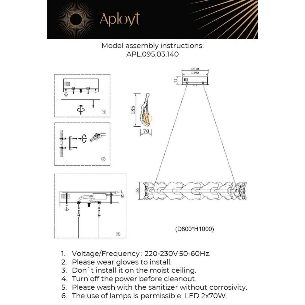 Подвесная люстра Aployt Fifi APL.095.03.140 в Санкт-Петербурге