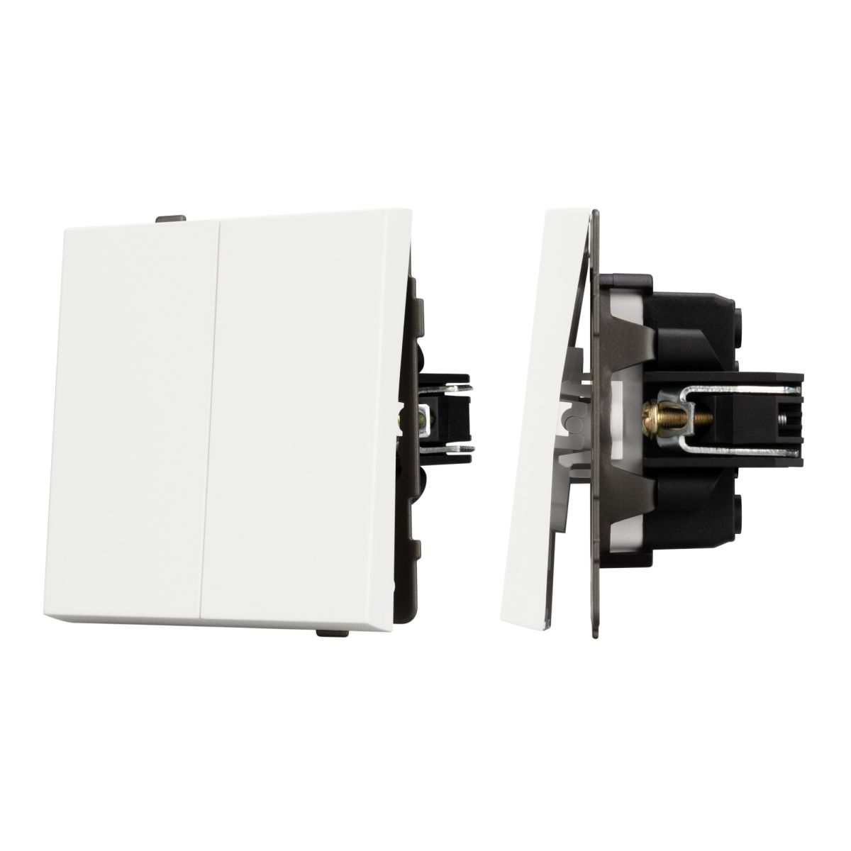 Механизм выключателя двухклавишный проходной Arlight SWT-TENDO-MKP2-SFPL-WH (230V, 10A) 054556 в Санкт-Петербурге