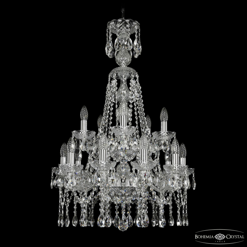 Подвесная люстра Bohemia Ivele Crystal 1413/10+5/200/XL-90/2d Ni в Санкт-Петербурге