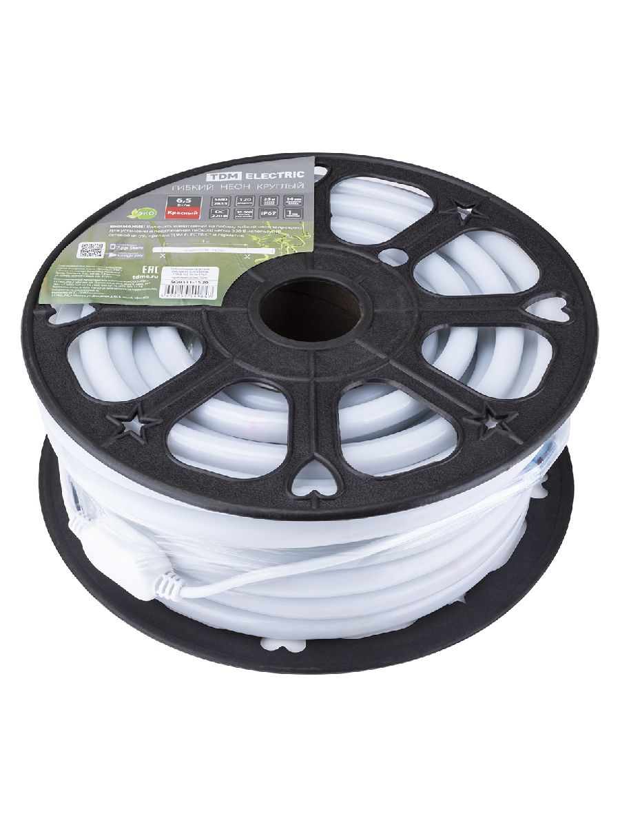 Гибкий неон TDM Electric 220В 2835 6,5Вт/м красный 25м SQ0331-1520 в Санкт-Петербурге