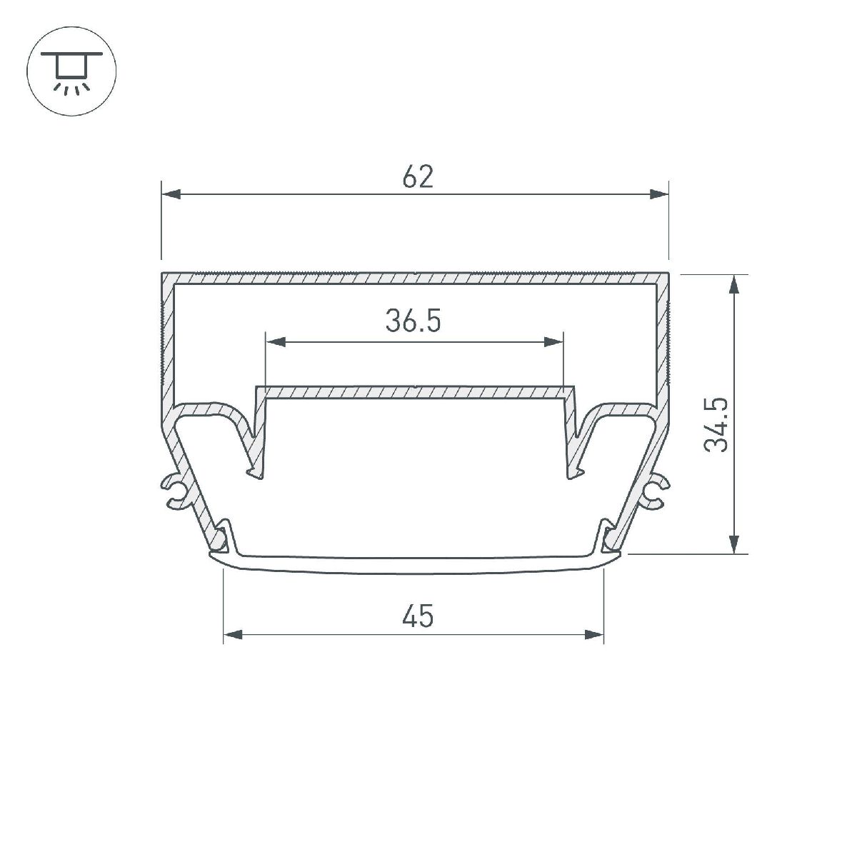 Профиль Arlight STRETCH-S-50-CEIL-CENTER-2000 (GAMMA50) 040700 в Санкт-Петербурге