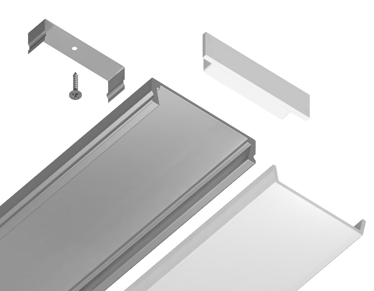 Алюминиевый накладной профиль Ambrella Light Alum Profile GP1800AL в Санкт-Петербурге