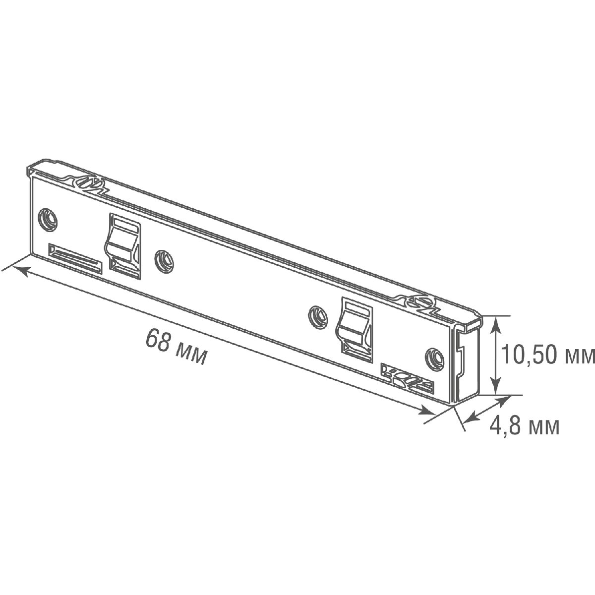 Токопроводящий прямой соединитель Donolux Slim Line Mini Connector 180 DLSM B в Санкт-Петербурге