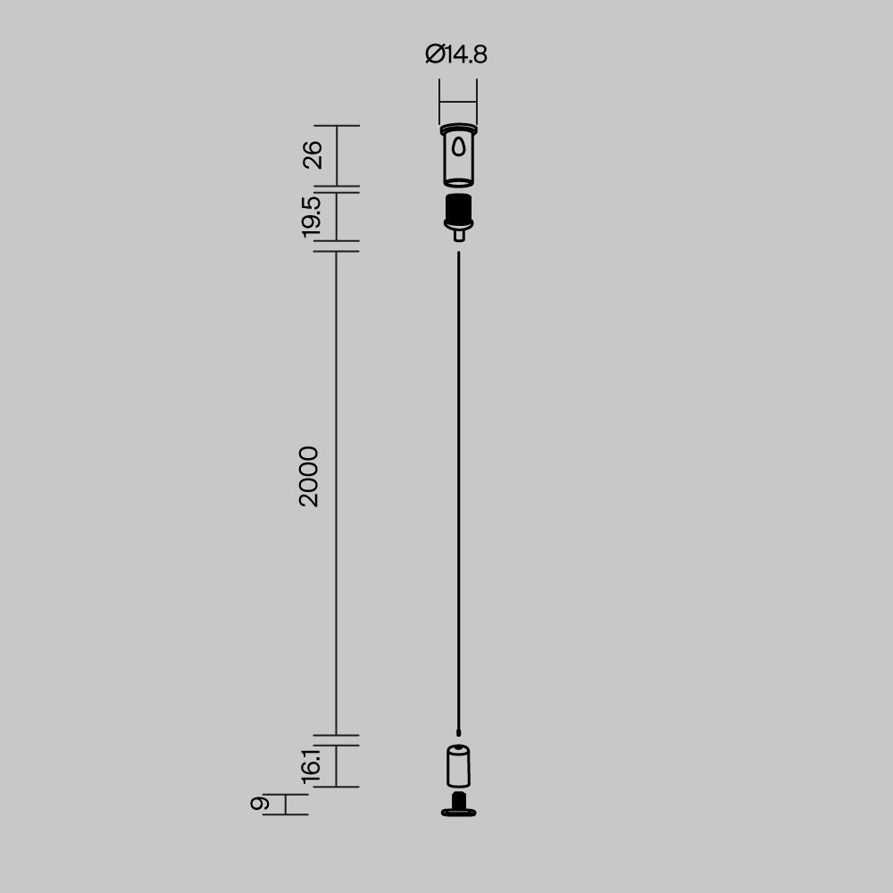 Тросовый подвес Maytoni Led Strip ALM-P-B-2000 642045 в Санкт-Петербурге