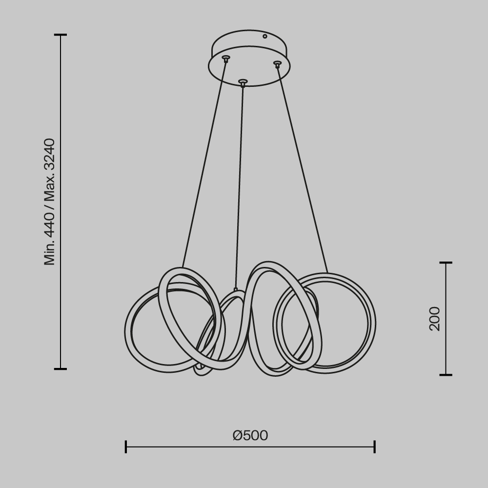 Подвесная люстра Maytoni Curve MOD241PL-L60BSK в Санкт-Петербурге