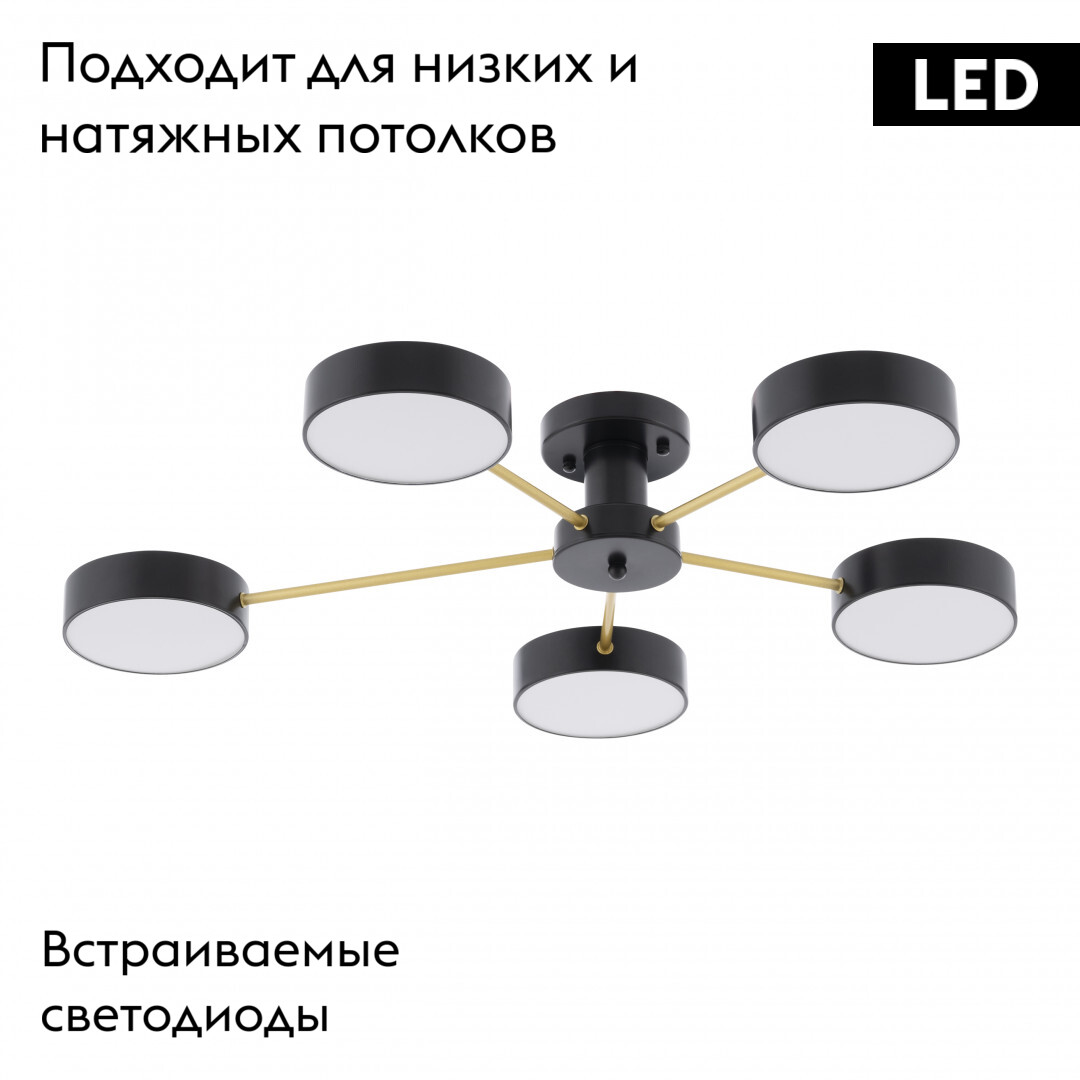 Потолочная люстра Arte Milano Ferrara 252006/5 Bk/Bk в Санкт-Петербурге