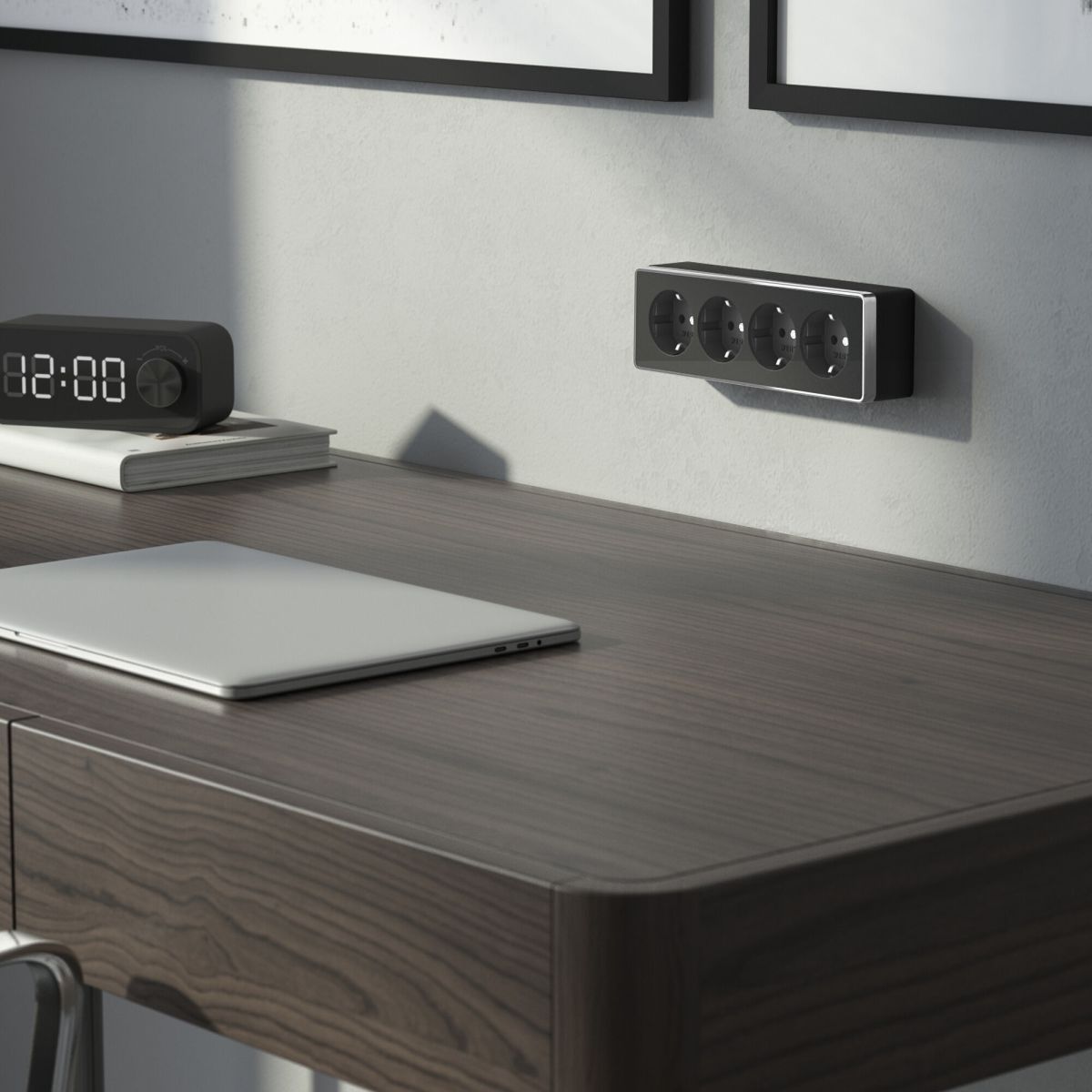 Розетка четверная с заземлением и шторками Werkel Gallant черный/хром W5072258 4690389218026 a071254 в #REGION_NAME_DECLINE_PP#