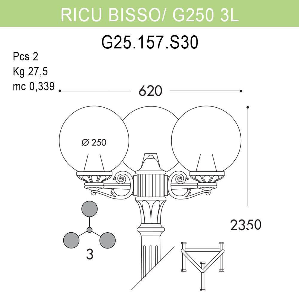 Уличный фонарь Fumagalli Ricu Bisso/G250 G25.157.S30.WZE27 в Санкт-Петербурге